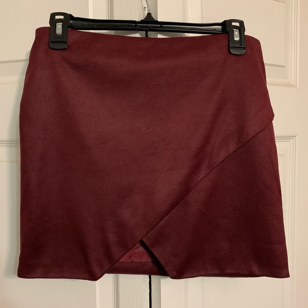 Burgundy mini skirt
